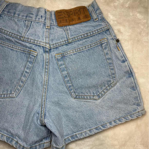 Vintage Esprit High Rise Light Wash Denim Mom Shorts Size 1/2 - Picture 8 of 13